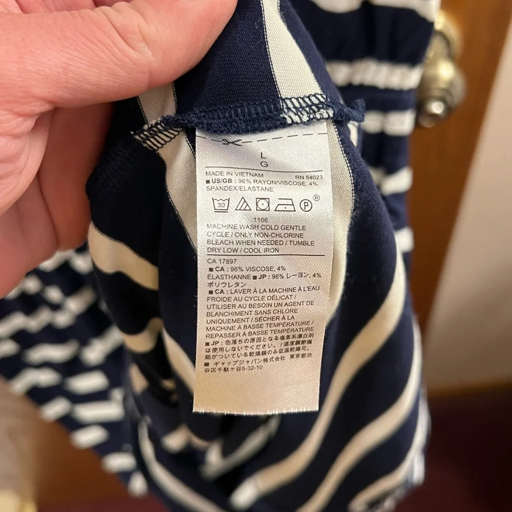 Banana Republic Navy & White Striped Midi Dress - Picture 6 of 6